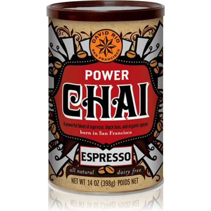 David Rio Power Chai Espresso Pulver, vegan, zur Herstellung von Getränken, 398 g