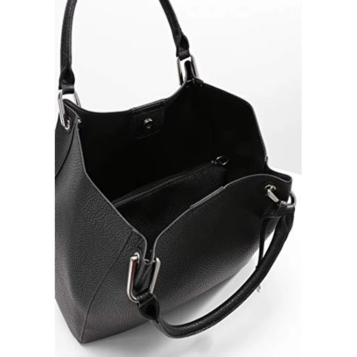 L.Credi Ember Handtasche, edle Handtasche aus Kunstleder mit zusätzlicher Umhängetasche, 34 cm, Schwarz – Bild 4