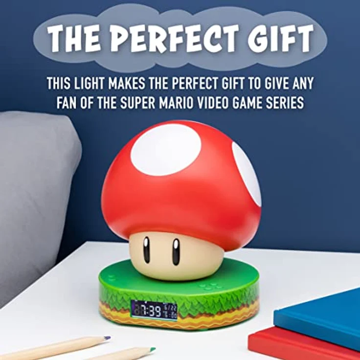 Paladone Super Mushroom Digitaler Wecker mit Power-Up-Sound, offiziell lizenzierte Nintendo-Ware – Bild 5