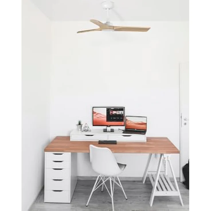 FARO BARCELONA Deckenventilator HEYWOOD S, Ø90 cm, weiß, 6 Geschwindigkeiten, Fernbedienung, Umkehrfunktion – Bild 2