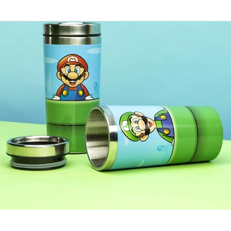 Super Mario Trinkflasche "Warp Pipe", Edelstahl, transparent, Thermoskanne/Reisebecher – Bild 4