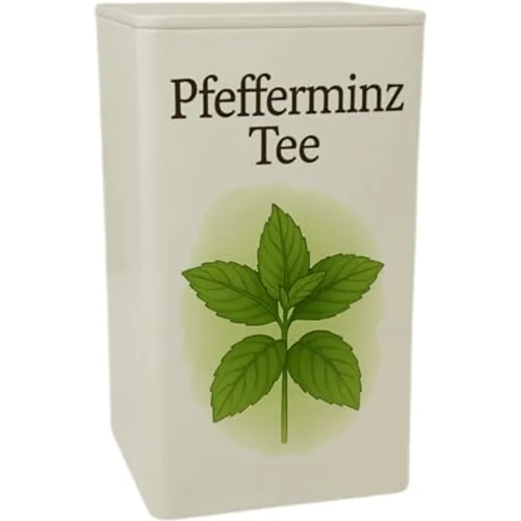 speecheese Grüne Ruhe Pfefferminz Tee Dose, 900 ml Vorratsdose mit botanischen Illustrationen und lebensmittelechter Qualität