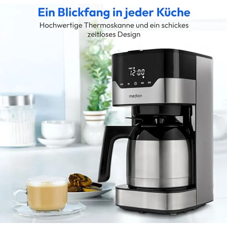 Medion Filterkaffeemaschine MD 18458, 1,2l Kaffeekanne, Papierfilter 1x4 – Bild 2