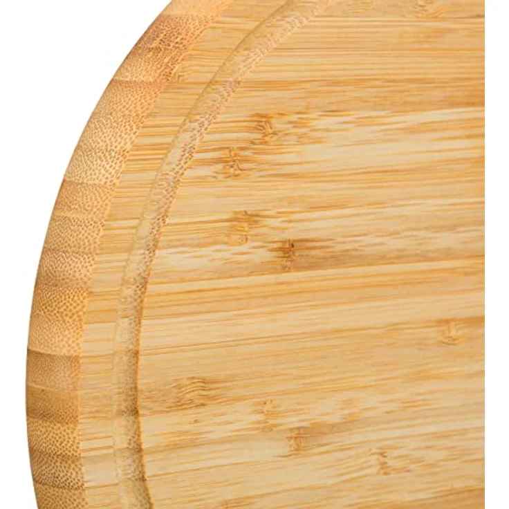 Relaxdays Frühstücksbrettchen 6er Set, Bambus, rund, 25 cm, Küchenbrett, pflegeleicht, natürlich, messerschonend, natur – Bild 7