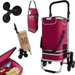 24MOVE® Einkaufstrolley Alegre, klappbar mit 55L Kühlfach, faltbarer 3in1 Trolley - Sackkarre und Tasche, bis 30kg belastbar, rot