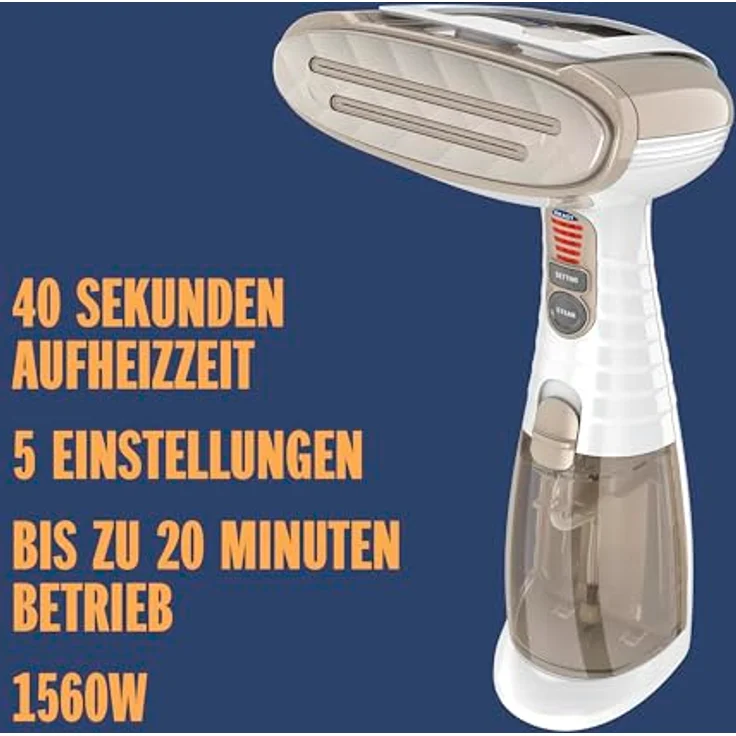 Conair Turbo ExtremeSteam Dampfglätter, 5 Dampfeinstellungen, Dampfleistung 25g/Min, schnelle Aufheizzeit, 3 Aufsätze für feine und schwere Stoffe, weiß/beige – Bild 3