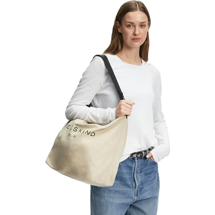 Liebeskind Clea Schultertasche, 42 cm, grau, 100% Canvas, 42 cm x 17 cm x 51 cm – Bild 2