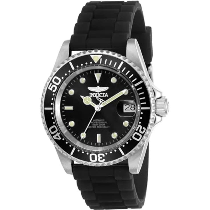 Invicta Pro Diver Automatikuhr, Herren Edelstahl Uhr mit schwarzem Ziffernblatt, 40mm, wasserdicht bis 200m – Bild 1