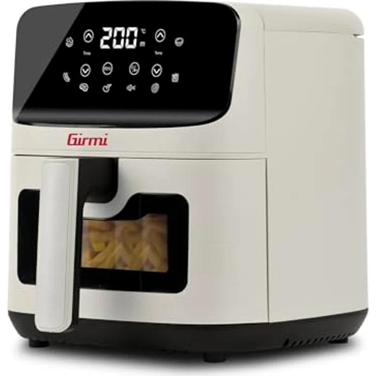 Girmi FG27 "Ecofrit Lite" Heißluftfritteuse, 4,2 Liter, 1400 W, Digitalanzeige mit 8 Programmen, Timer und einstellbarer Gartemperatur, BPA-PFOA sicher, inklusive Rezeptbuch – Bild 1