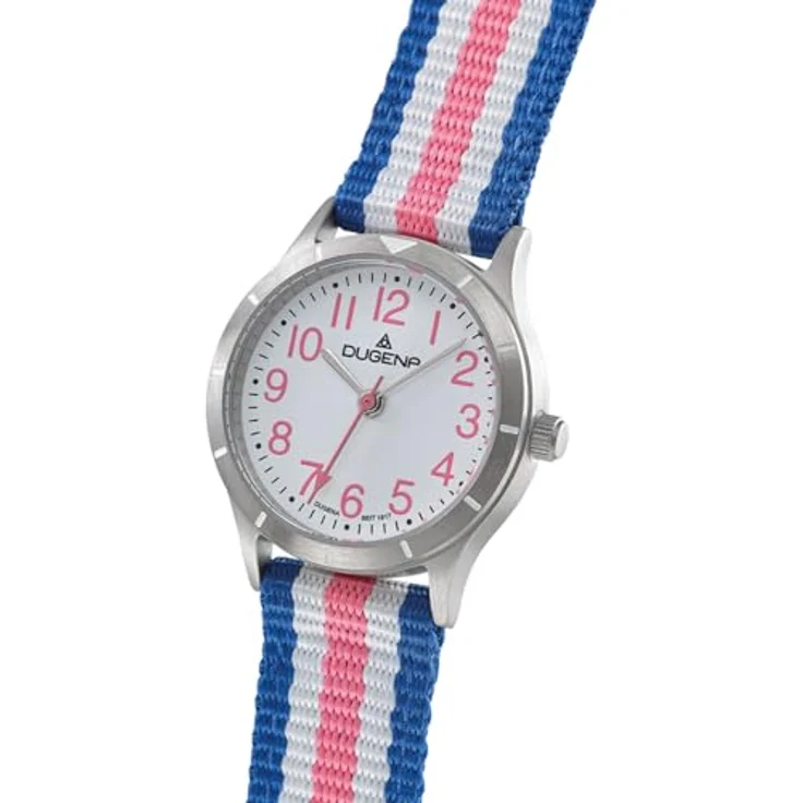 Dugena Kinder-Armbanduhr Adventure Kidz, Titan, wasserdicht, 10 bar, Farbe: Blau/Rosa – Bild 2
