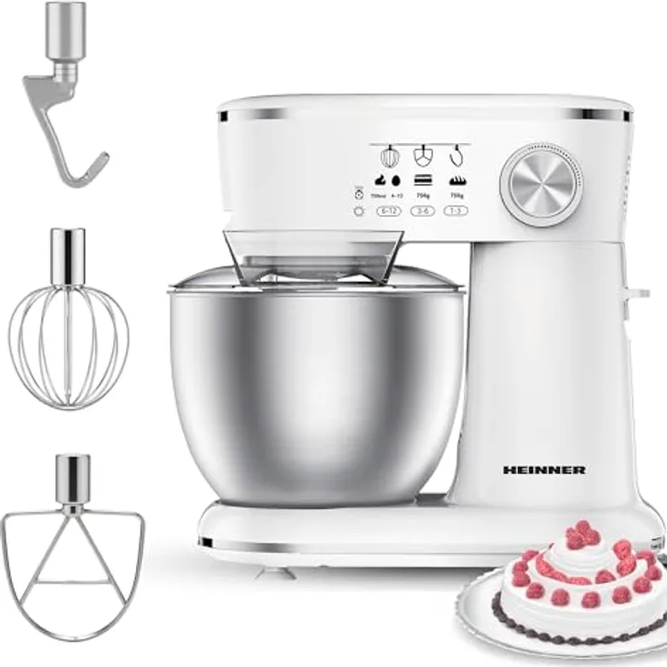 Heinner HPM-1000WHCH, Standmixer aus Edelstahl, Weiß, 5 l, 1000 Watt, Drehregler, Berührung