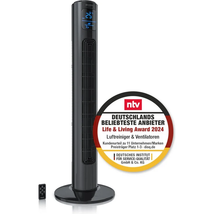 Brandson Turmventilator, 12 Geschwindigkeiten, DC, ECO, Timer, Oszillation, Fernbedienung