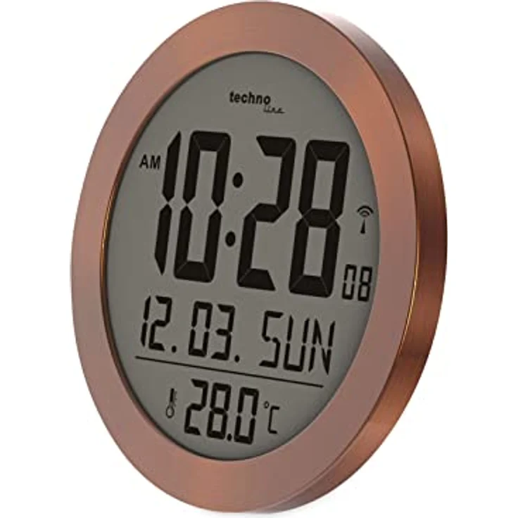 Technoline WT8038 WS 8038 Digitale Funkwanduhr, Kupfer, ø 210 mm – Bild 2