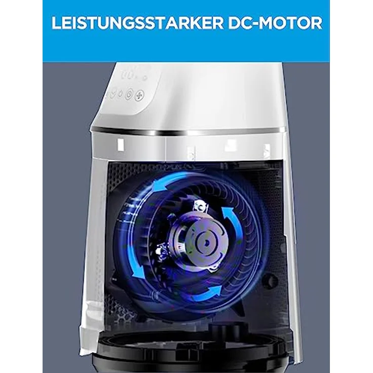 Midea MFP-120 (WH) 2 in 1 Turmventilator Leise 38dB Luftreiniger CADR 120 für 47.6 ㎡ LED Display Fernbedienung Oszillation 12H Timer Weiß – Bild 3