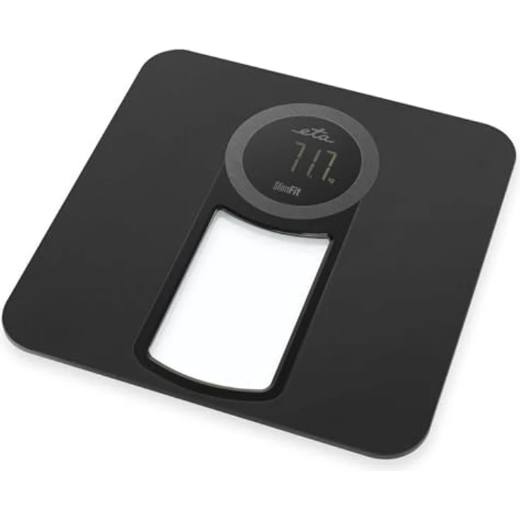 ETA SlimFit Digitale-Waage 9781 90000 I Tragkraft 150 kg I USB-Ladung I Li-Ion Akku, Schwarz – Bild 1