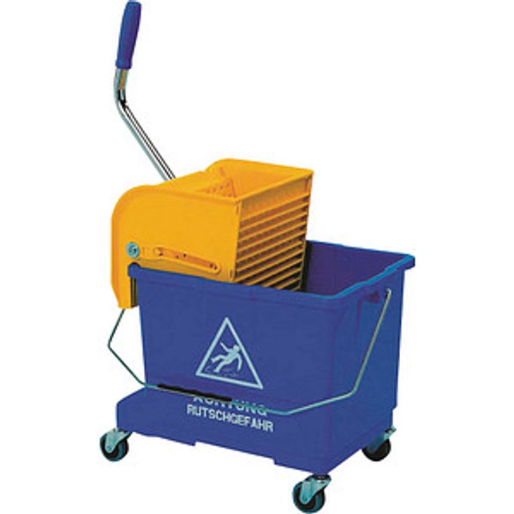 meiko Reinigungswagen Mini Bucket, 1 Eimer (17 Liter) mit Presse, Kunststoff, einfacher Fahrwagen