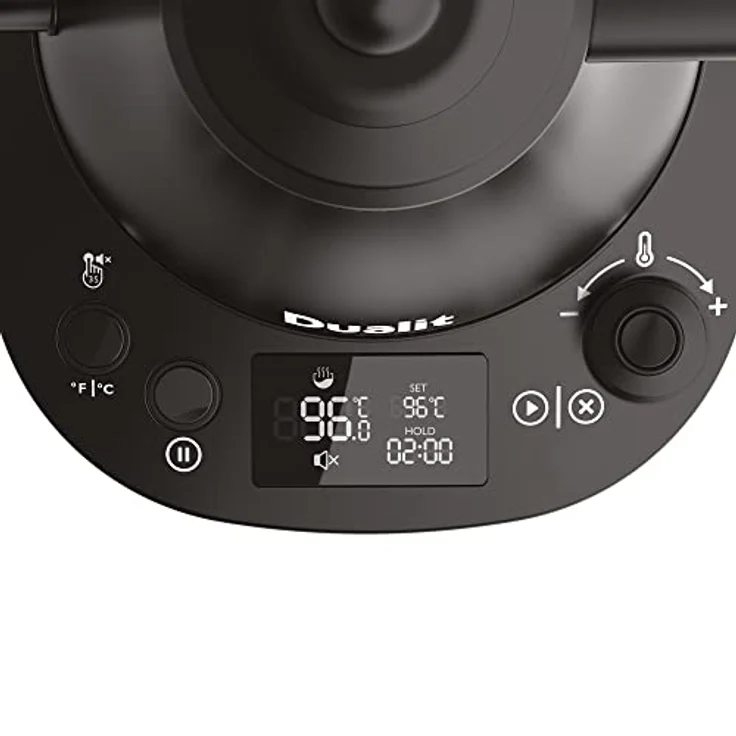 Dualit Wasserkocher Schwanenhals Schnellkochender Electric Kettle (800ml) - Schwarz Matt - Gooseneck Kettle Tropft Nicht - Digitale Display Anzeige - Hocheffiziente Energiesparende Wasserkanne – Bild 3