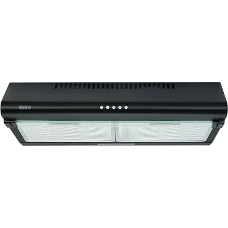 NEG Dunstabzugshaube NEG15-ATRB (schwarz) Edelstahl-Unterbau-Haube (Abluft/Umluft) und LED-Beleuchtung (60cm) Unterschrank- oder Wandanschluss – Bild 2