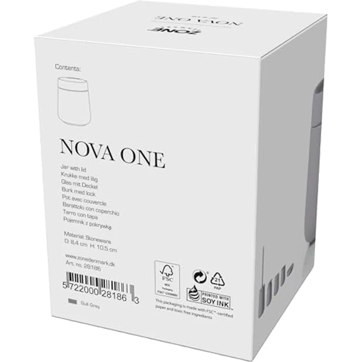 Zone Denmark Nova One, Vorratsdose aus Grauem Steingut, 0,29 l, mit Schmuckablage, 8,4 cm – Bild 3