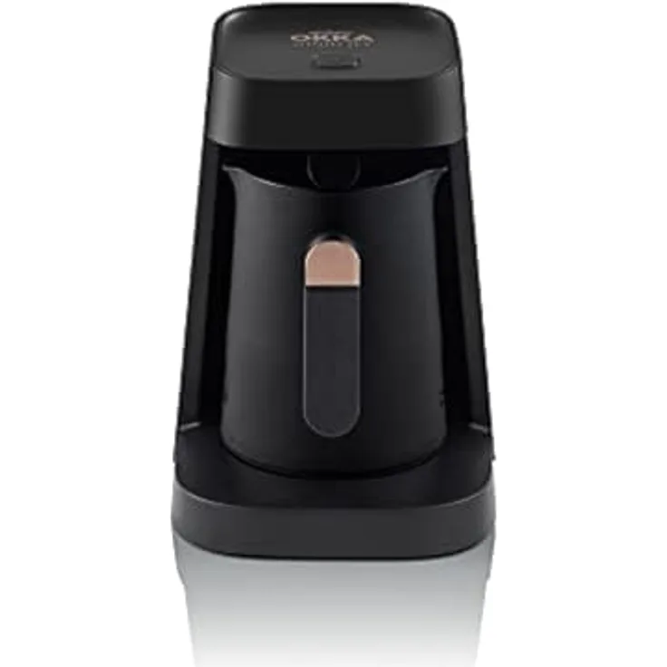 Arzum OKKA MINIO JET türkische Kaffeemaschine, türkische Kaffeekanne, 400 W, 5 Tassen Kaffeekapazität, Überlaufschutz, akustisches Warnsystem (Kupfer)