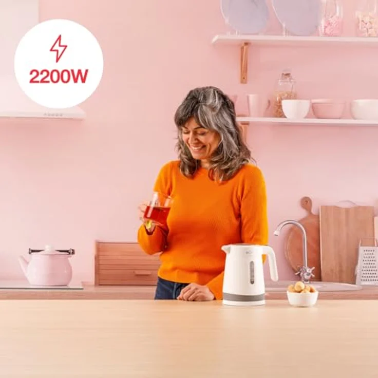 Solac KT5852 Wasserkocher, Edelstahl und Kunststoff, 2200 W, 1 L, mit doppelter Wand und Überhitzungsschutz – Bild 2