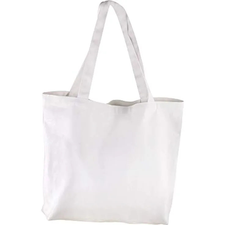 Rayher Basic Shopper, Einkaufstasche in Weiß, 46x35cm, 330g/m²