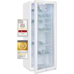 Exquisit Glastürkühlschrank GKS240-GT-160C weiss | Nutzinhalt: 237 L | Türschloss | 6 Gitterablagen | Umluftventilator | Standgerät