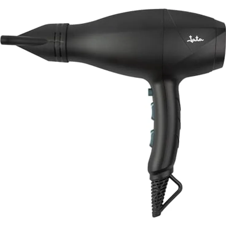 Jata JBSC1195 Ionen-Haartrockner, 2600 W, mit Diffusor und Konzentrator, 3 Temperaturstufen, Kaltphasen-Drucktaster, ohne Kräuselung, Schwarz