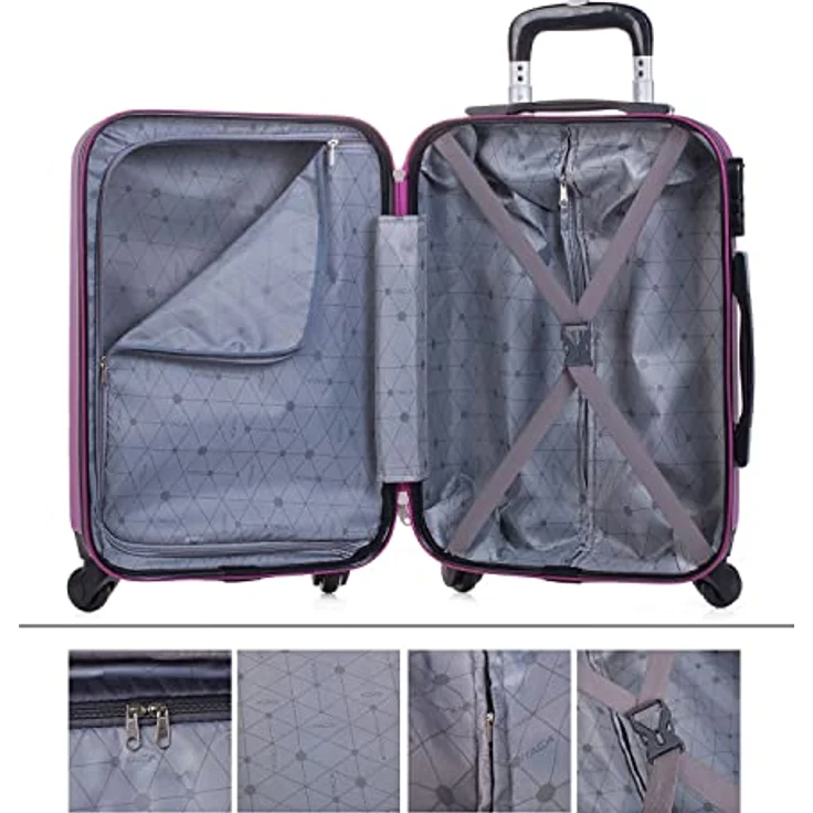 ITACA - Koffer Mittelgroß - ABS Hochwertiger und Stabiler Reisekoffer mit Rollen - Koffer Mittelgroß 4 Rollen Leicht mit Kombinationsschloss. Koffer 4 Rollen 71260, Violet – Bild 5