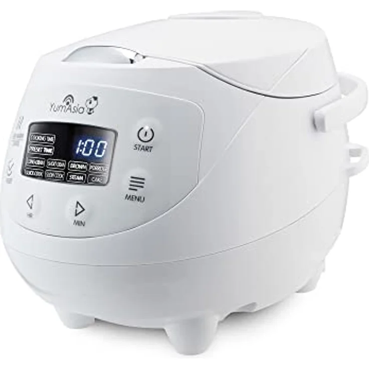 Yum Asia Panda Mini-Reiskocher mit Ninja-Keramikschüssel und Advanced Fuzzy Logic (3,5 Tassen, 0,63 Liter) 4 Reisfunktionen, 4 Multicooker-Funktion, 220–240V (Arctic White) – Bild 1