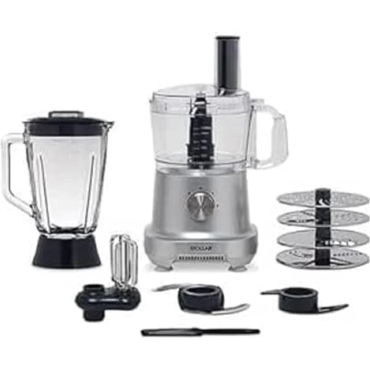 Stollar SPP700 Foodprozesssor, inkl. Standmixer-Aufsatz, Metall, grau – Bild 2