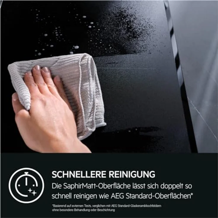 AEG TII84B0FFZ Autarkes Kochfeld / Induktion / SaphirMatt Glas / Serie 6000 mit Bridge / Hob²Hood / 80 cm / Facetten-Design / 4 Kochzonen / Bridge-Funktion / Powerfunktion / Kindersicherung - Preisvergleich – Bild 5