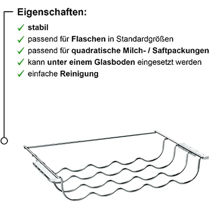 Siemens KS10Z020, Kühlgeräte-Flaschenablage, Maße 77 x 478 x 287 mm, verchromt – Bild 3