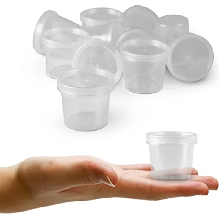 Bestlivings Vorratsdose 12-tlg. Kunststoff mit Deckel, Mini Frischhalte 35ml, Ø4,5cm x 4cm, transparent
