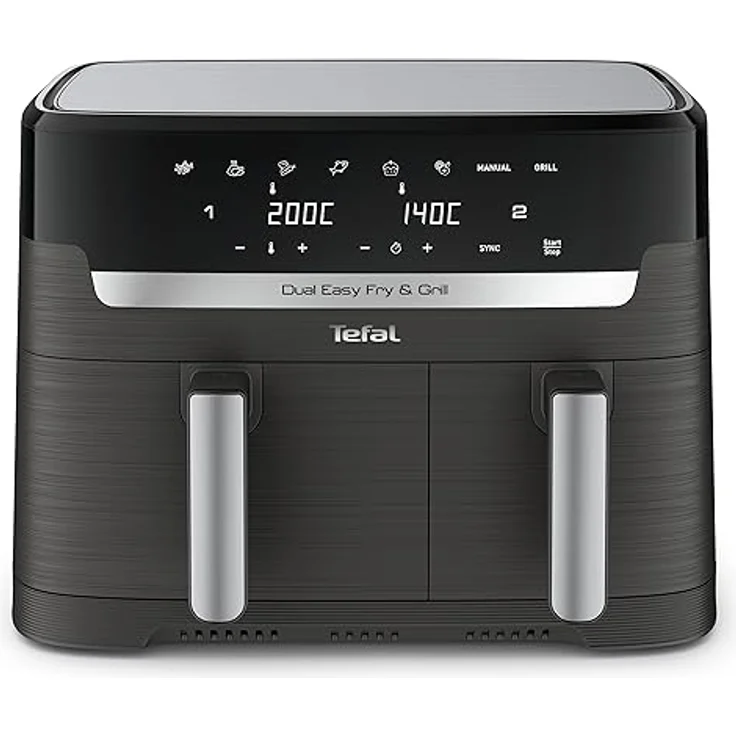 Tefal EY905B10 Easy Fry & Grill Dual XXL, 8,3 L, Edelstahl, Energieeinsparung, 8 automatische Kochprogramme – Bild 2