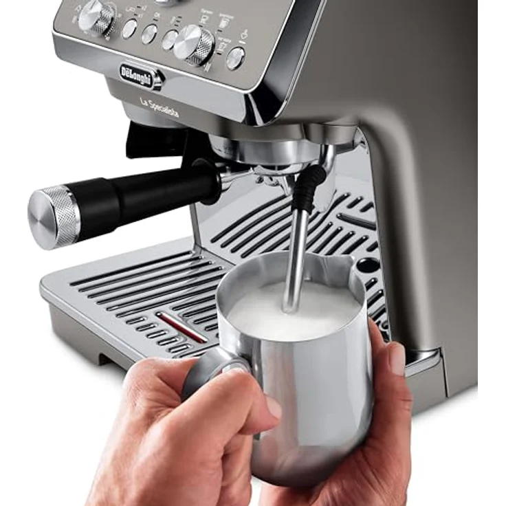 De'Longhi La Specialista Arte Evo EC9255.T Espresso Siebträgermaschine, mit Cold Brew-Funktion, mit Professioneller Milchaufschäumdüse, Sensor-Mahlwerk-Technologie, inkl. Barista-Kit, 1450W, Titan – Bild 3