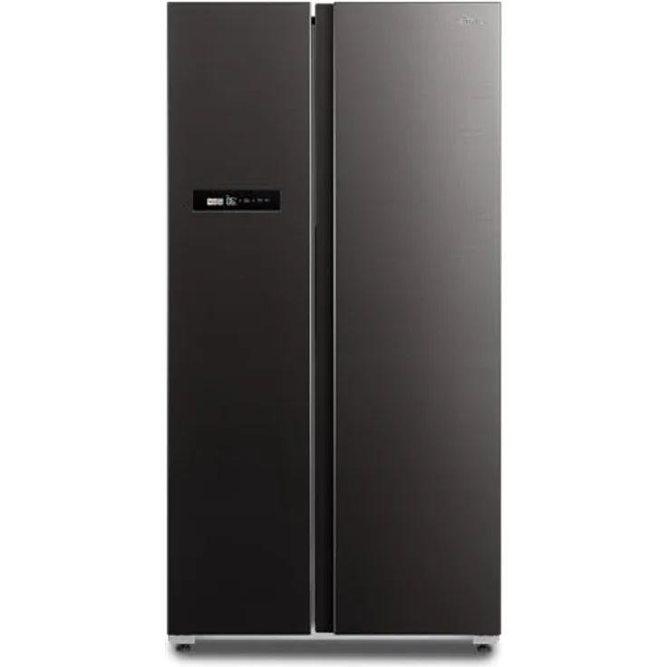 Midea MDRS791MIC28 Side-by-Side Kühl-/Gefrierkombination/No Frost/WiFi-Steuerung/Inverter Compressor/176,5 cm hoch/379 L Kühlen/219 L Gefrieren/Doppelte Steuerung/SuperCool/37dB, Jazz Schwarz – Bild 1