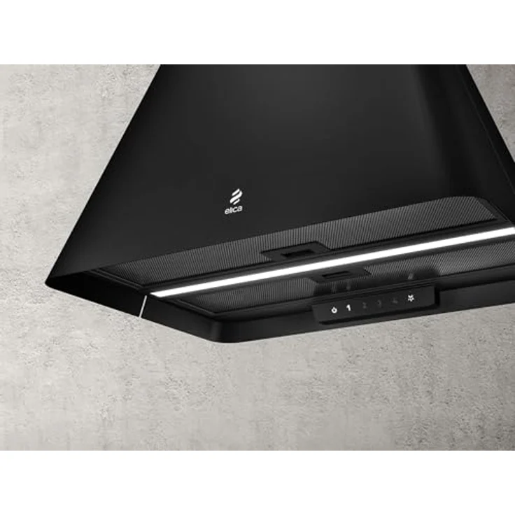 ELICA Deckenhaube IKONA LIGHT BL/F/60, Inselhaube in Schwarz mit LED-Beleuchtung und 610 m³/h Intensivleistung – Bild 3