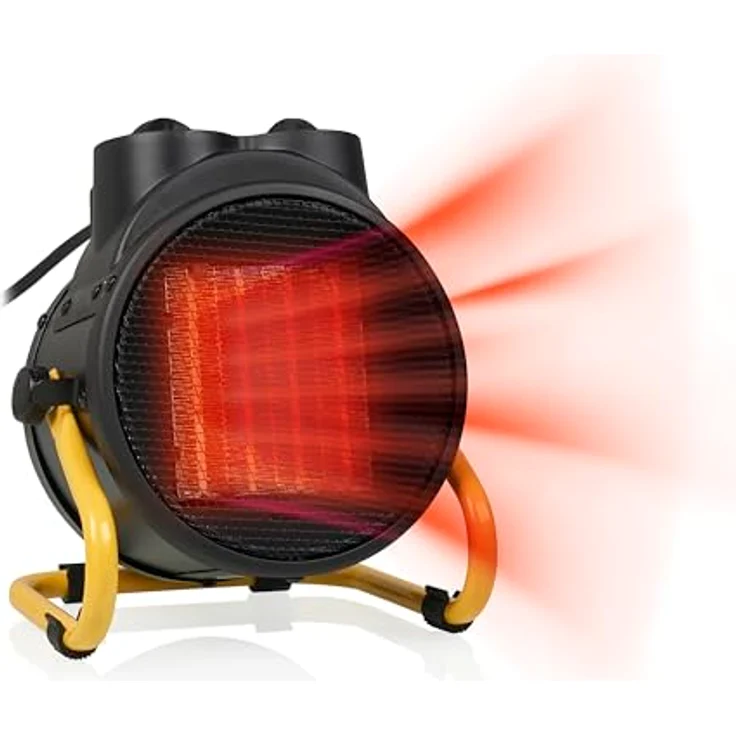 Tristar KA-5060 Elektroheizung (Keramik) - 3 einstellbare Leistungsstufen-2000 Watt, 2000 W, Schwarz, Gelb, Heizstrahler – Bild 2