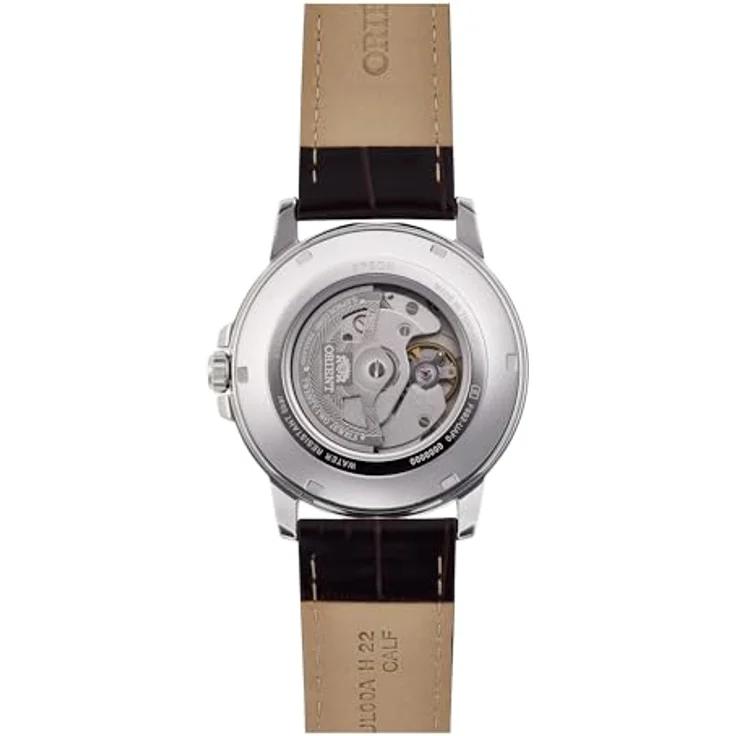 Orient Casual Uhr RA-AA0C06E19B, grün, 42 mm, mechanisches Uhrwerk F6922, braunes Lederarmband, 5 ATM wasserdicht – Bild 5