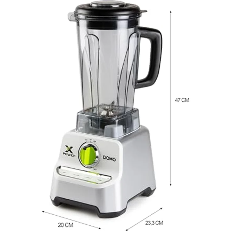 DOMO DO747BL Xpower Standmixer, 1500 W, 2 L Tritan-Behälter, Weiß, 4 Programme, leises Mixen – Bild 4