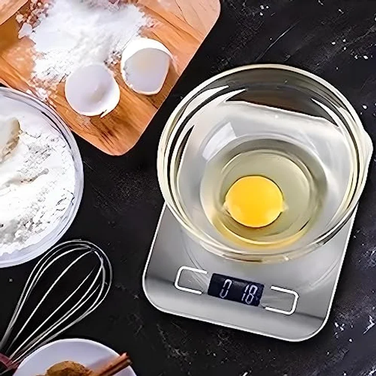 Retoo Küchenwaage Digitale, Digitalwaage, Edelstahl-Lebensmittelwaage, Tragkraft, Waage mit leicht ablesbarer, Abstellautomatik und Tara, Flüssigkeitsmessung, Haushaltswaage zum Backen und Kochen – Bild 3