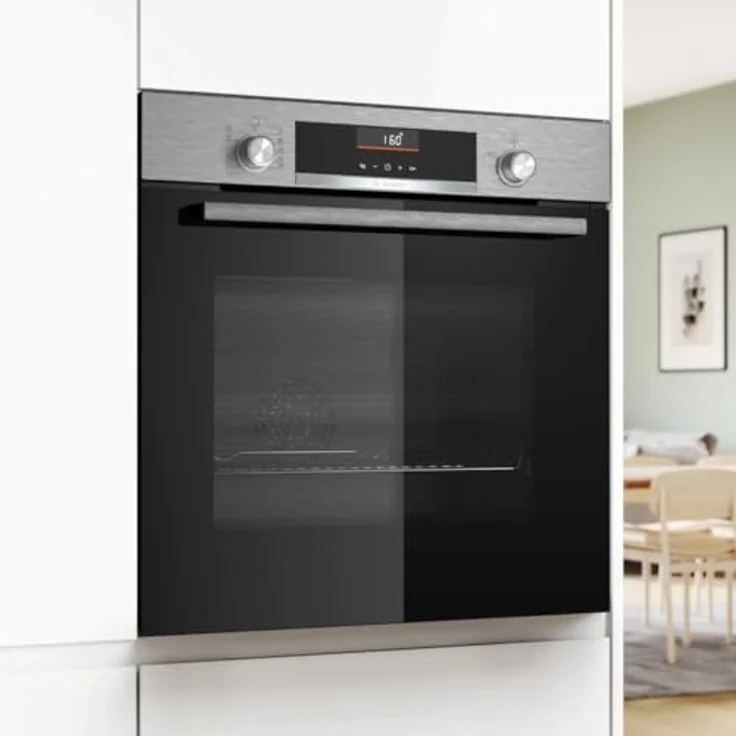Bosch Serie 6 HBG536ES4, Einbaubackofen mit 71 l Volumen, 3400 W, AirFry, 3D Heißluft, schwarz/silber – Bild 4