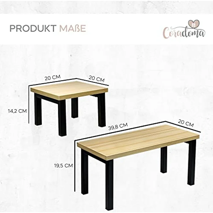 Coradoma Gewürzregal 2er Set Küchenregal Stapelbar aus Holz - Regal Organizer für Küche - Küchenorganizer für Gewürze Aufbewahrung klein und stehend - Küchenhelfer Arbeitsplatte Eckregal – Bild 3