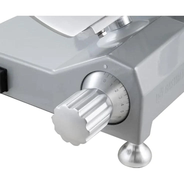 GastroHero Aufschnittmaschine ASM 250 mm, Schrägschneider mit gehärtetem Messer, einstellbare Schnittstärke 0,2-12 mm, max. Schnitthöhe 170 mm – Bild 5