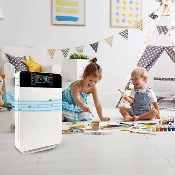 MediaShop Livington AirPurifier Luftreiniger, bis zu 30m² | 6-Filter-System | zuschaltbares UV-Licht | Automatik-Funktion | 3 Stufen | Timer – Bild 4