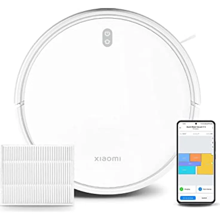 Xiaomi Robot Vacuum E12 Saug- & Wischroboter, Smart Reinigungsplan mit APP Steuerung und Google & Alexa, 4000 Pa Saugkraft, 110 Min Laufzeit, Teppich Tierhaare Hartböden, Ladestation, WLAN