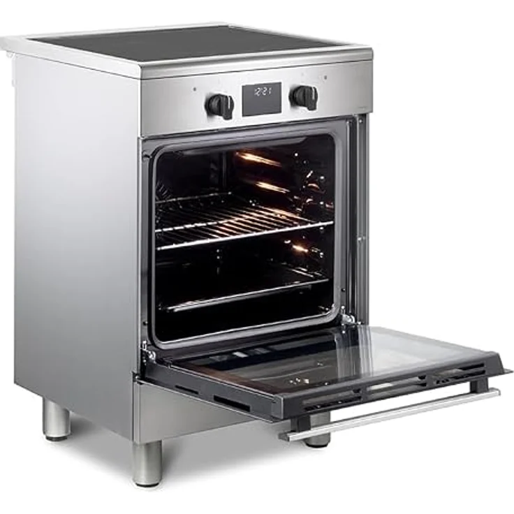 De'Longhi Freistehende Küche mit Elektroofen, 60 x 60 cm, Edelstahl, 4 Induktionszonen, 9 Funktionen – Bild 3