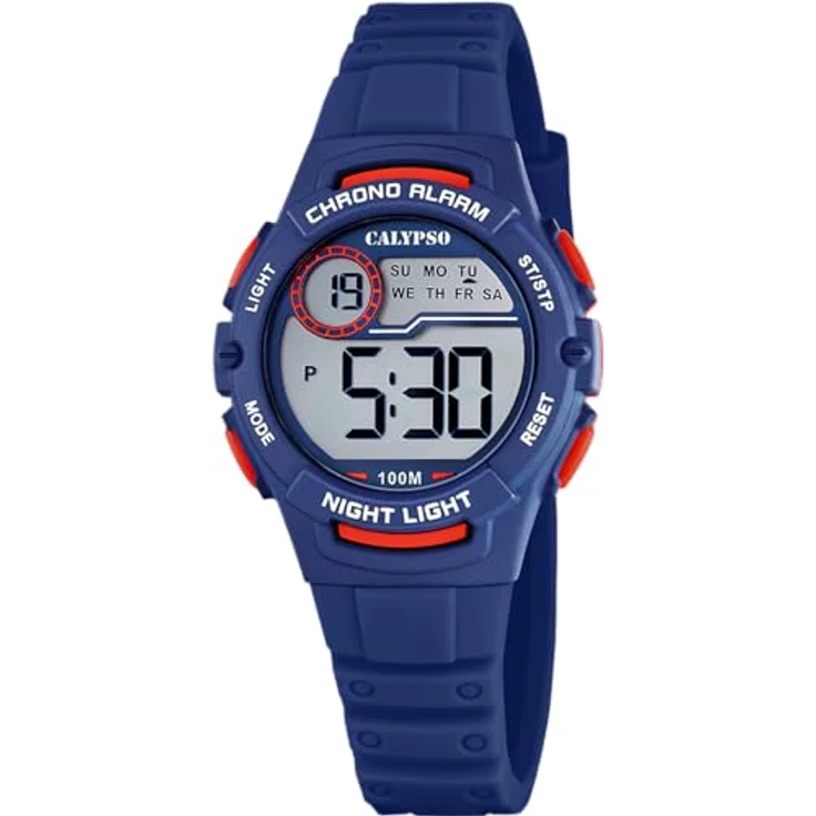 Calypso Jugend Kinderuhr Kautschuk dunkelblau Junior Armbanduhr UK5852/5 - Wasserdicht bis 10 bar, Digital-Laufwerk, graues Ziffernblatt – Bild 1