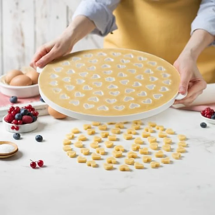 Decora Gitter Ausstecher Herzen, Kunststoff, weiß, 30 cm Kuchen – Bild 7